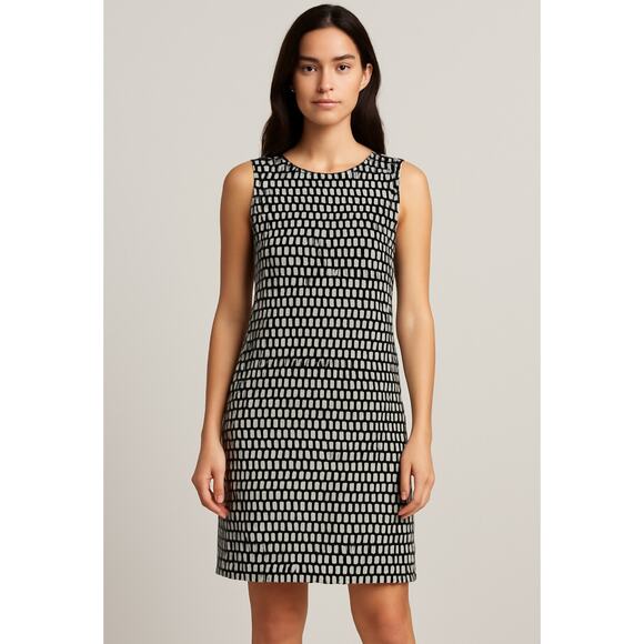 Tart Large Tile Print Midi Dress Black White Cut Out Modal Sleeveless Stretch - Picture 1 of 10